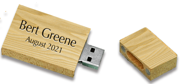 Custom-engraved USB drive